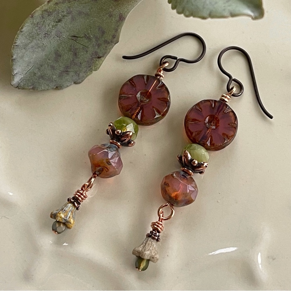 ARTISAN Earrings - “Mauvelous” Dangles - Picture 5 of 10